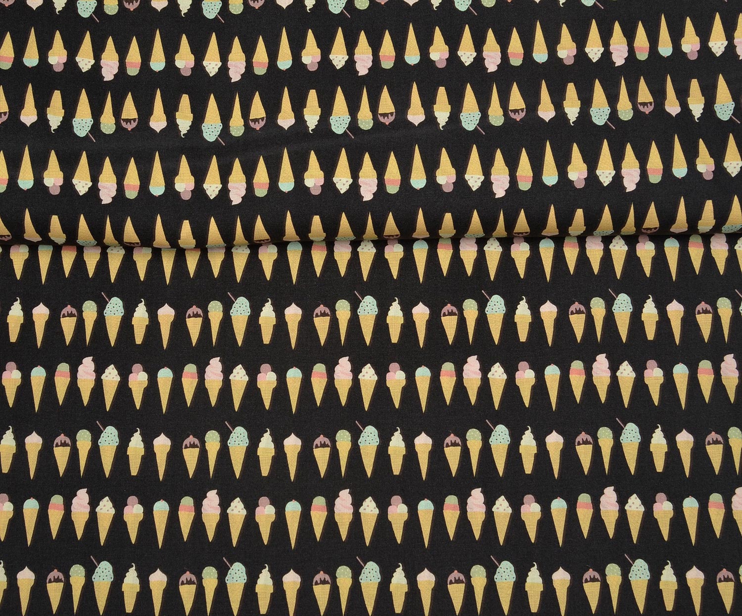 EGYPTIAN COTTON COLORFUL ICE CREAMS PATTERN - BLACK