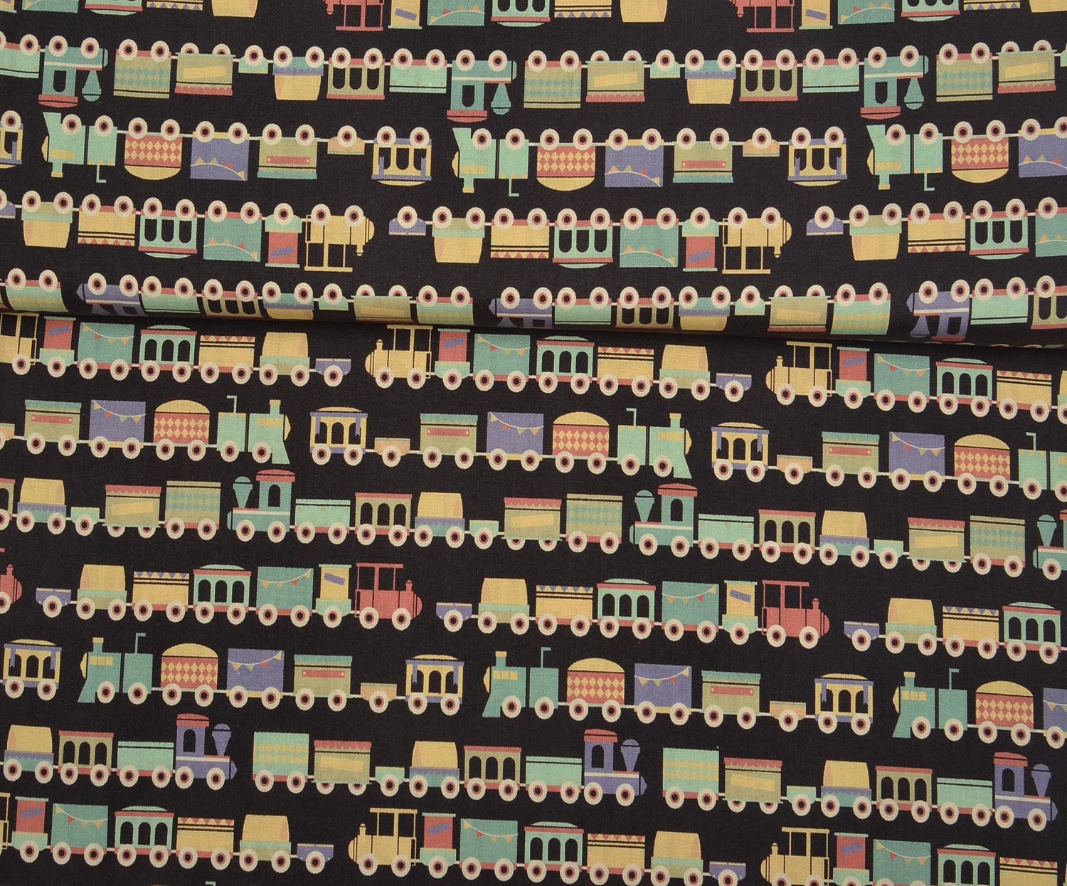 EGYPTIAN COTTON COLORED STRIPES PATTERN - BLACK