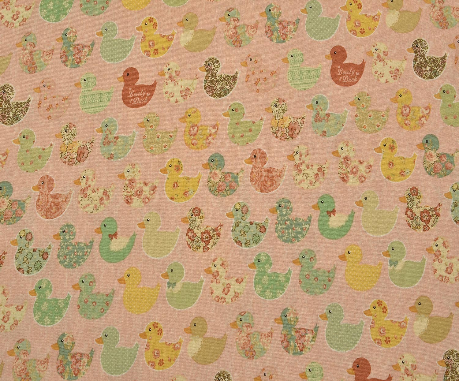 EGYPTIAN COTTON CUTE DUCKS PATTERN - POWDER