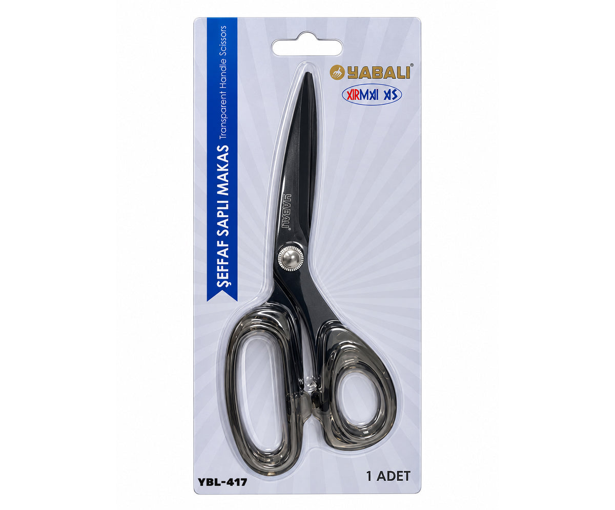 TRANSPARENT HANDLE SCISSORS 8 INCH