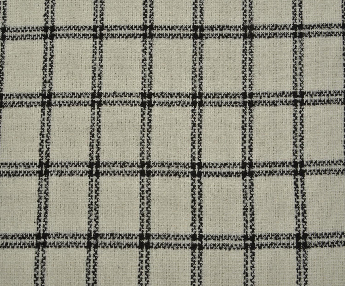 PLAID TWEED FABRIC - ECRU