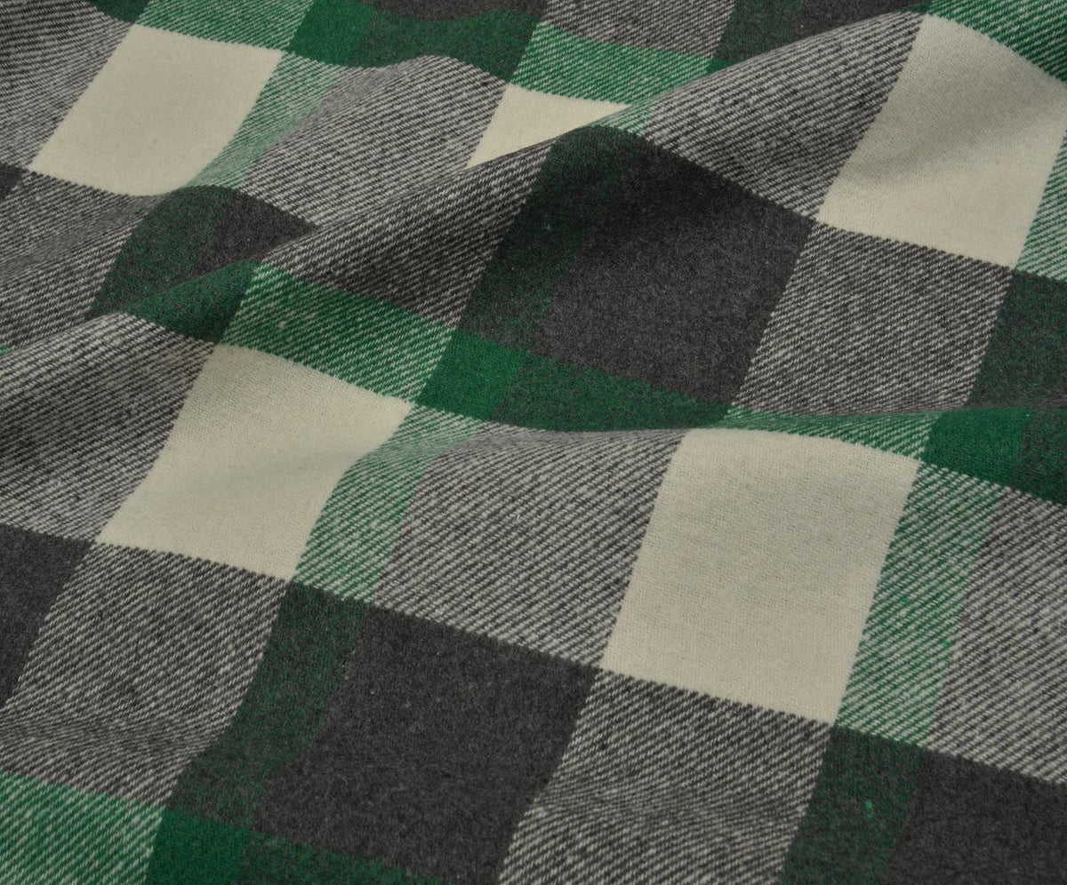 PLAID TWEED FABRIC - GREEN