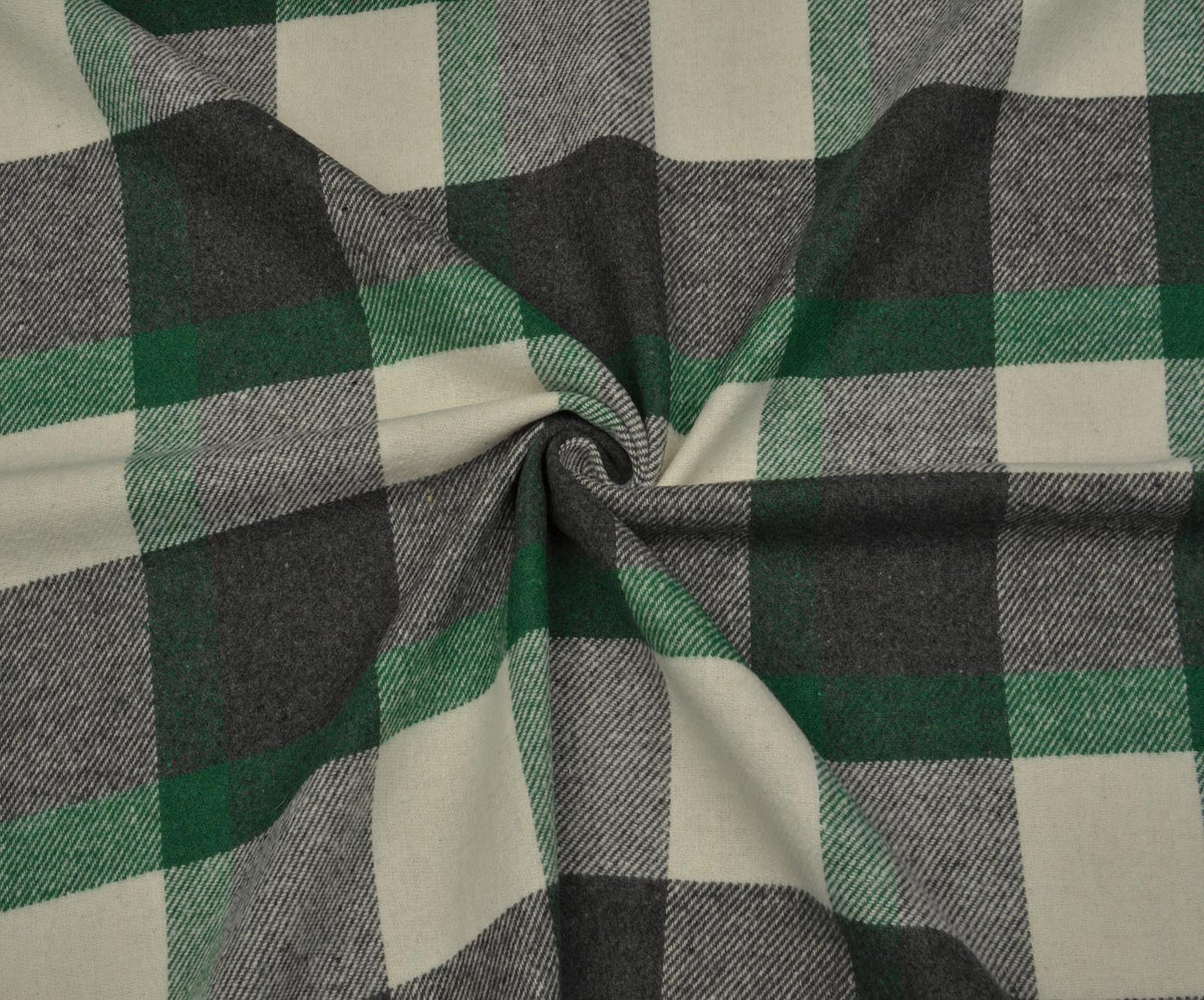 PLAID TWEED FABRIC - GREEN