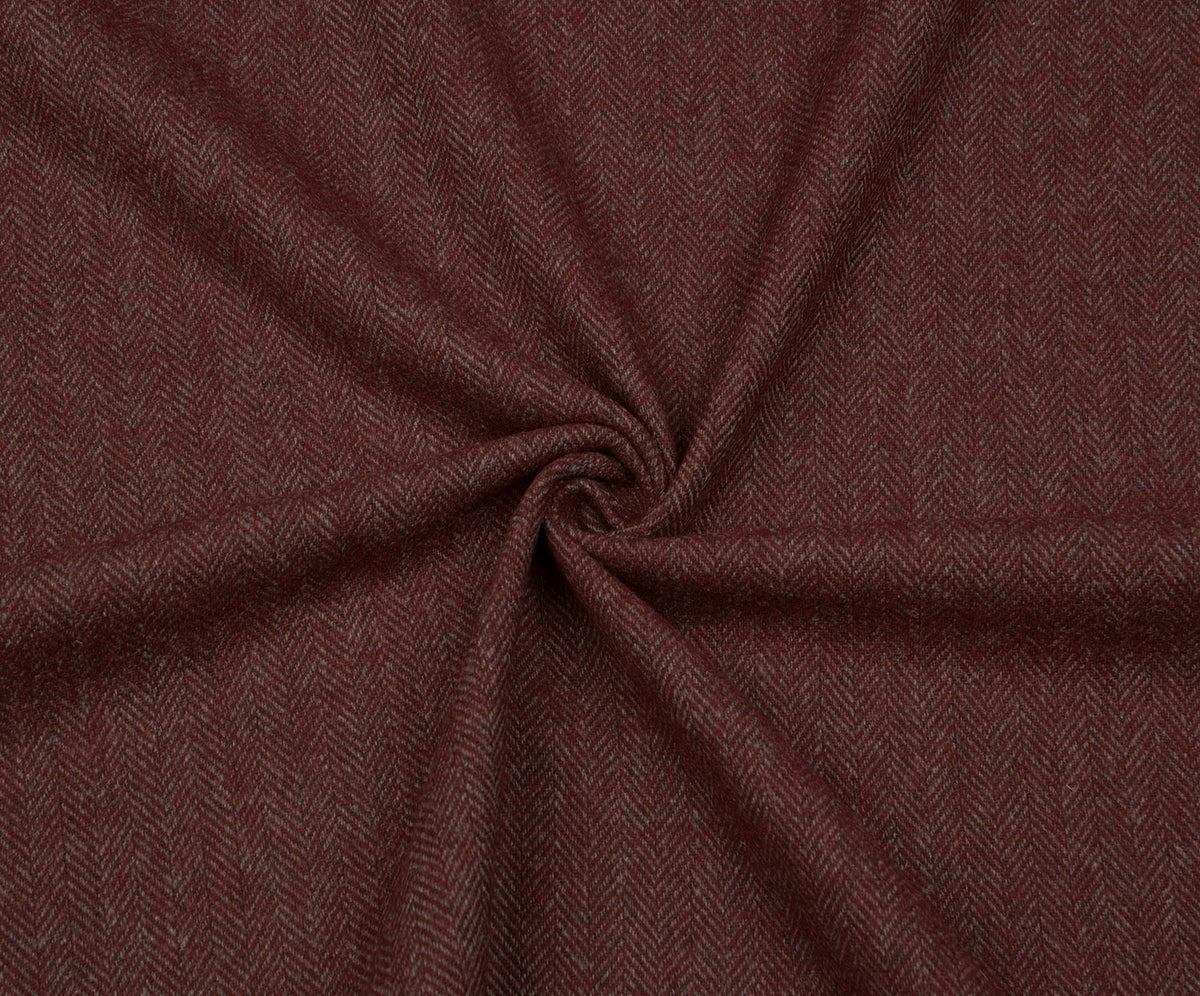 BALIKSIRTI DESENLİ KAŞE KABANLIK KUMAŞ - BORDO