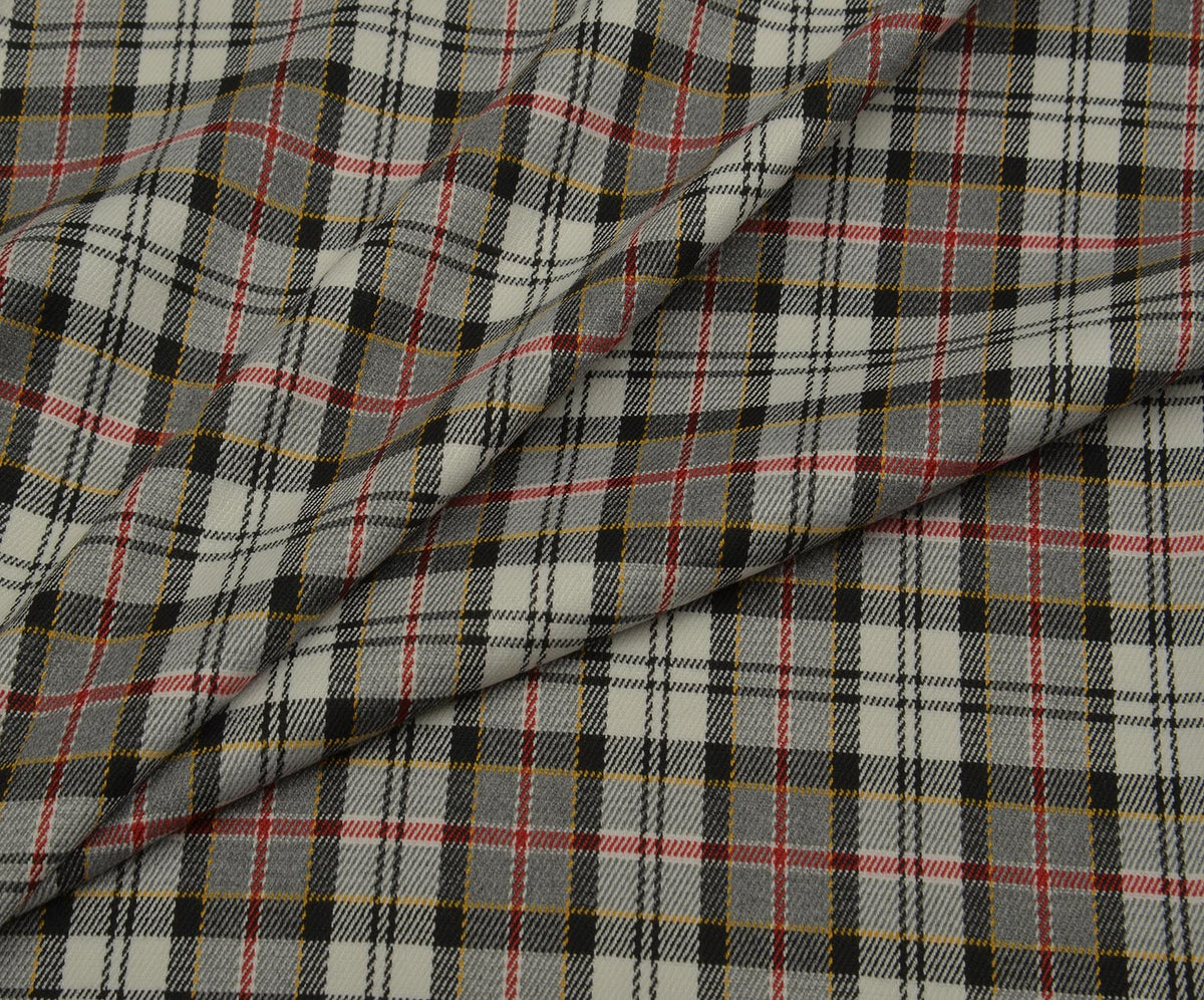 LYCRA PLAID PATTERNED FABRIC - BLACK