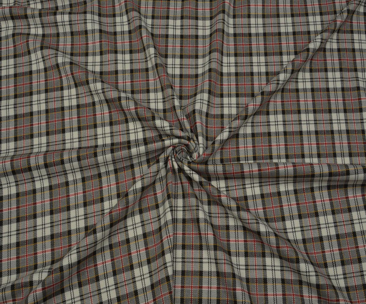 LYCRA PLAID PATTERNED FABRIC - BLACK