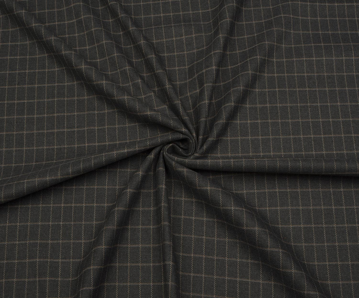 LYCRA PLAID PATTERNED FABRIC - GRAY