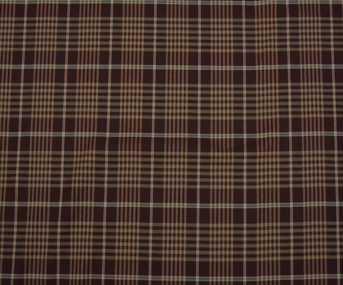 LİKRALI EKOSE DESENLİ KUMAŞ - BORDO