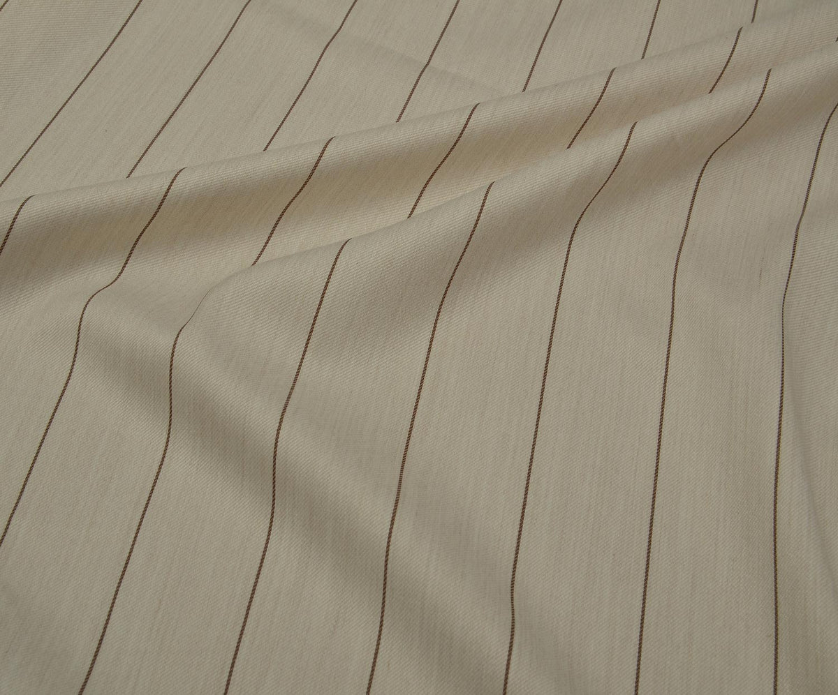 STRETCH STRIPED SKIRT AND JACKET FABRIC - CREAM