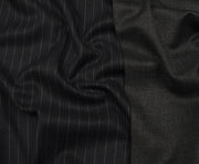 STRETCH STRIPED SKIRT AND JACKET FABRIC - NAVY BLUE