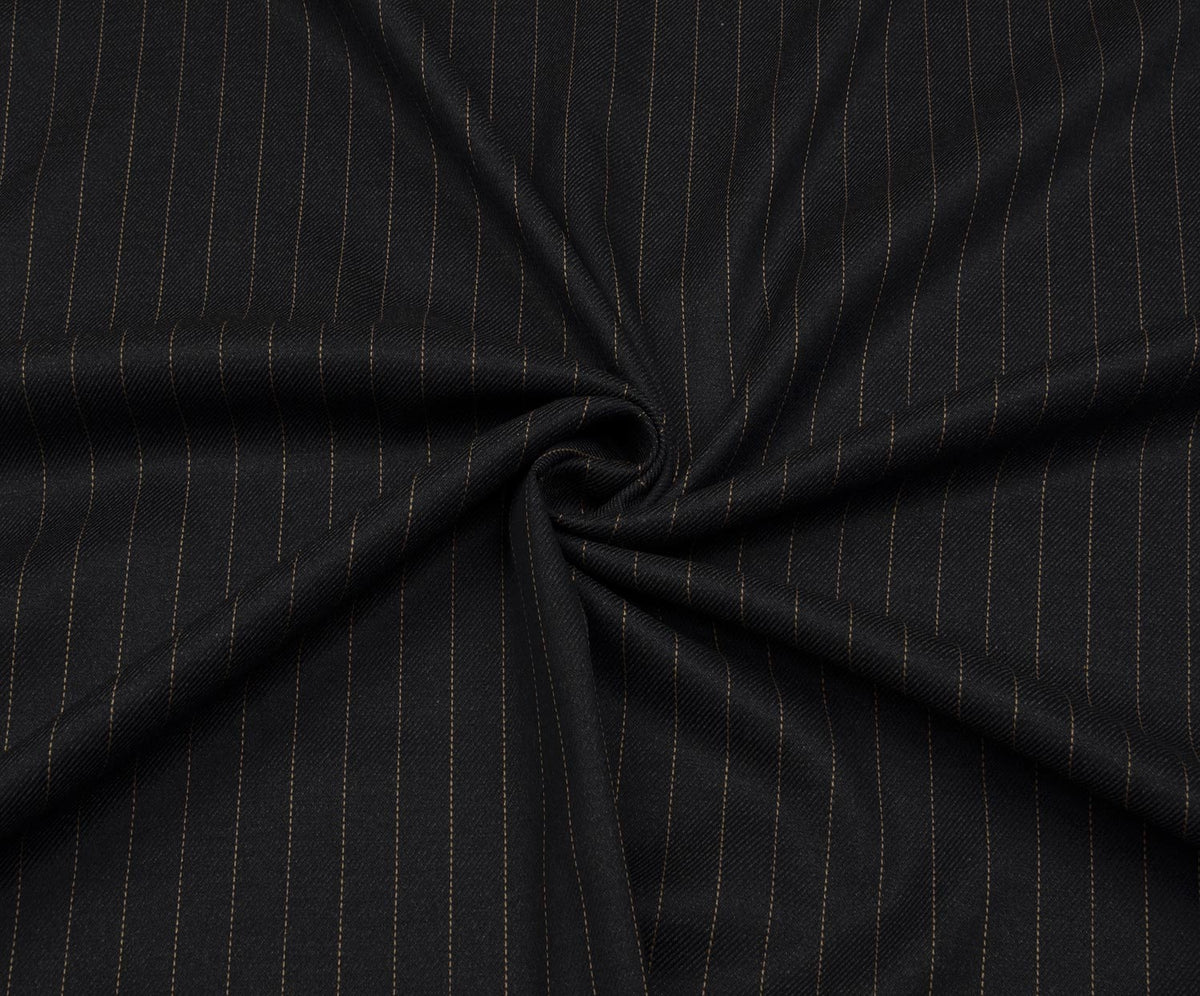 STRETCH STRIPED SKIRT AND JACKET FABRIC - NAVY BLUE