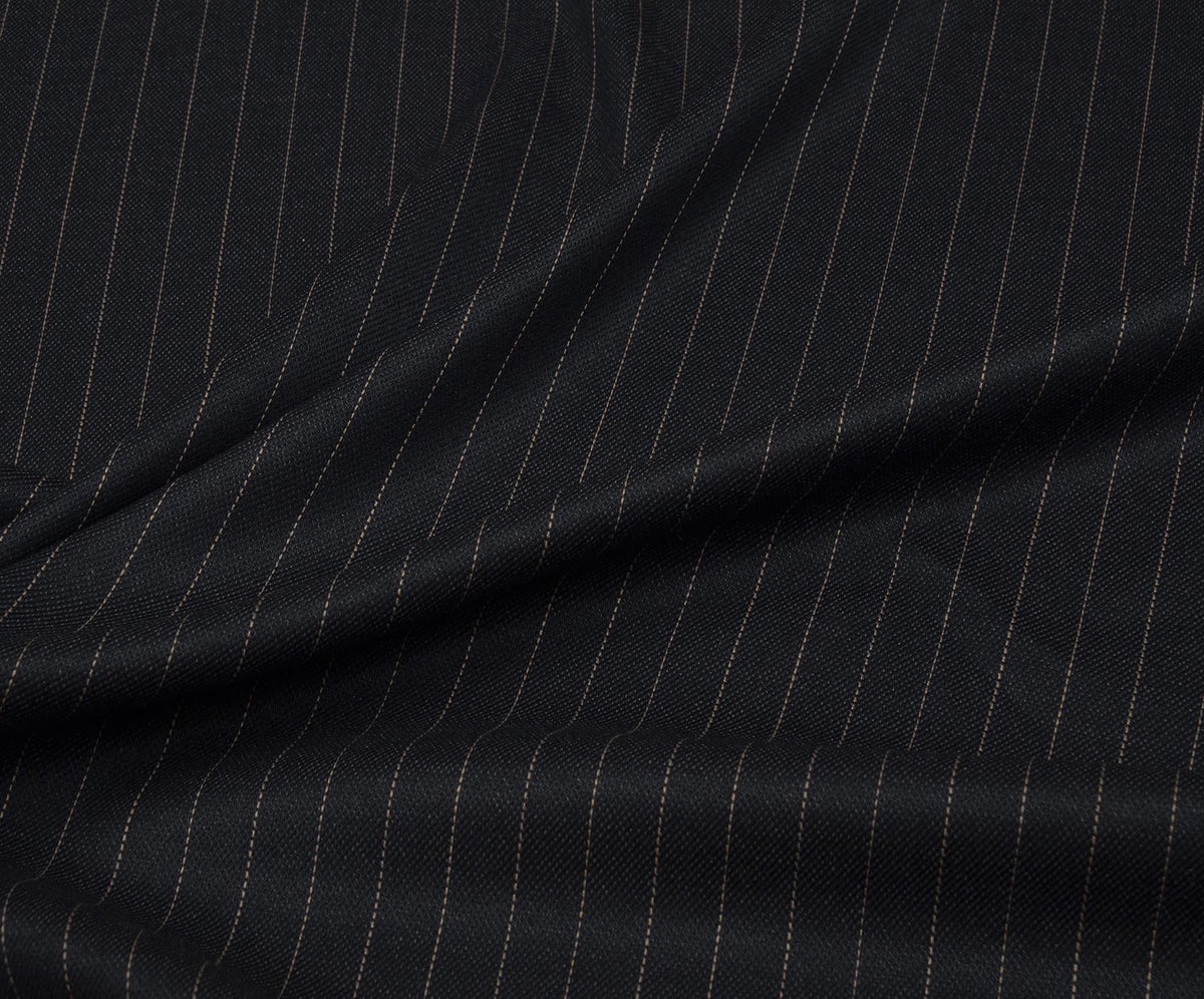 STRETCH STRIPED SKIRT AND JACKET FABRIC - NAVY BLUE