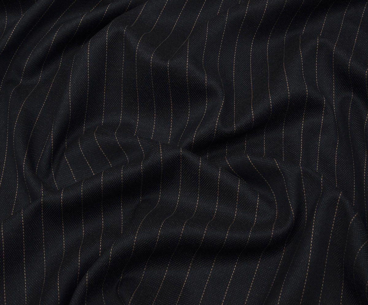 STRETCH STRIPED SKIRT AND JACKET FABRIC - NAVY BLUE