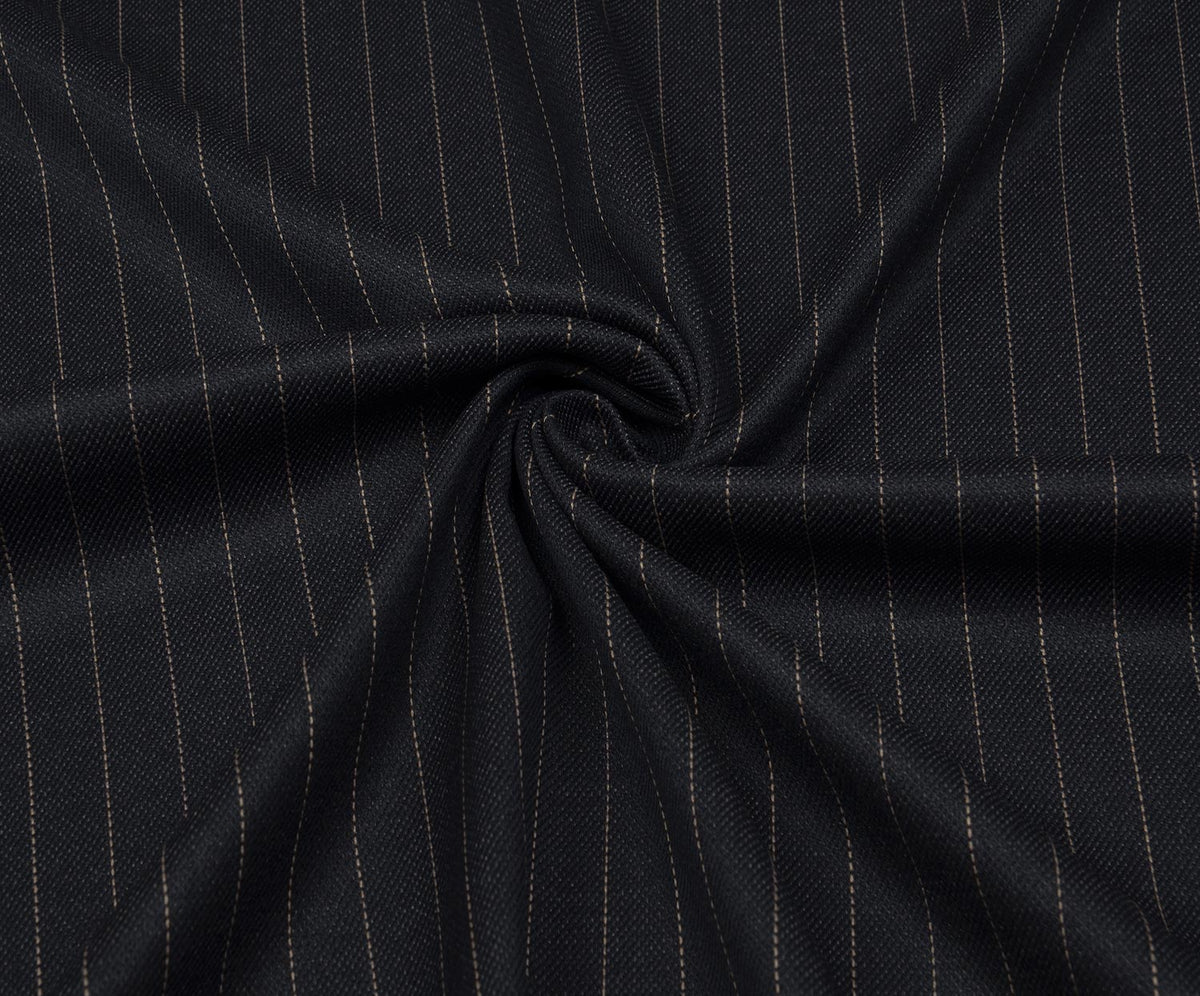STRETCH STRIPED SKIRT AND JACKET FABRIC - NAVY BLUE