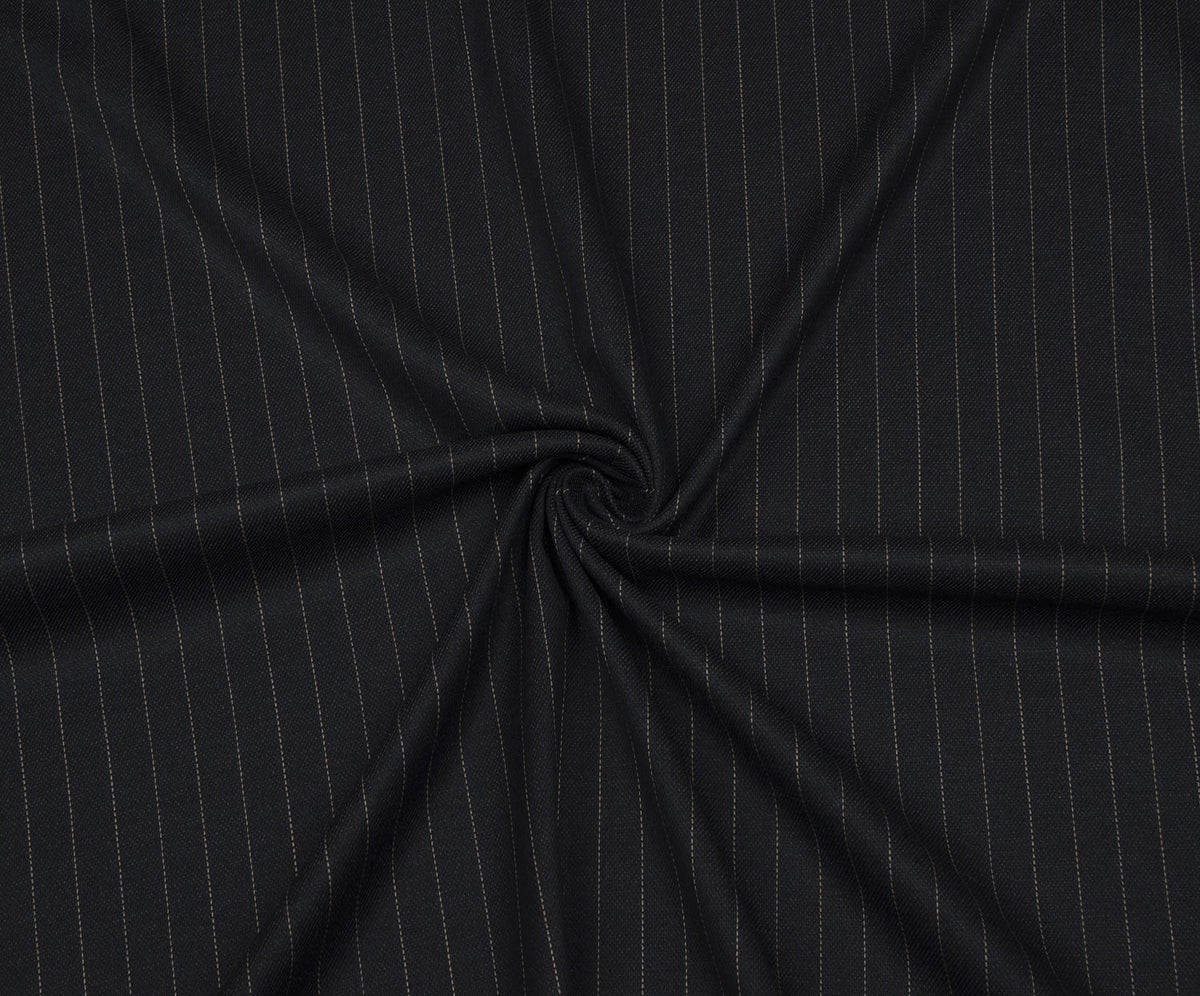 STRETCH STRIPED SKIRT AND JACKET FABRIC - NAVY BLUE
