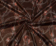 STRETCH SATIN FABRIC - BROWN