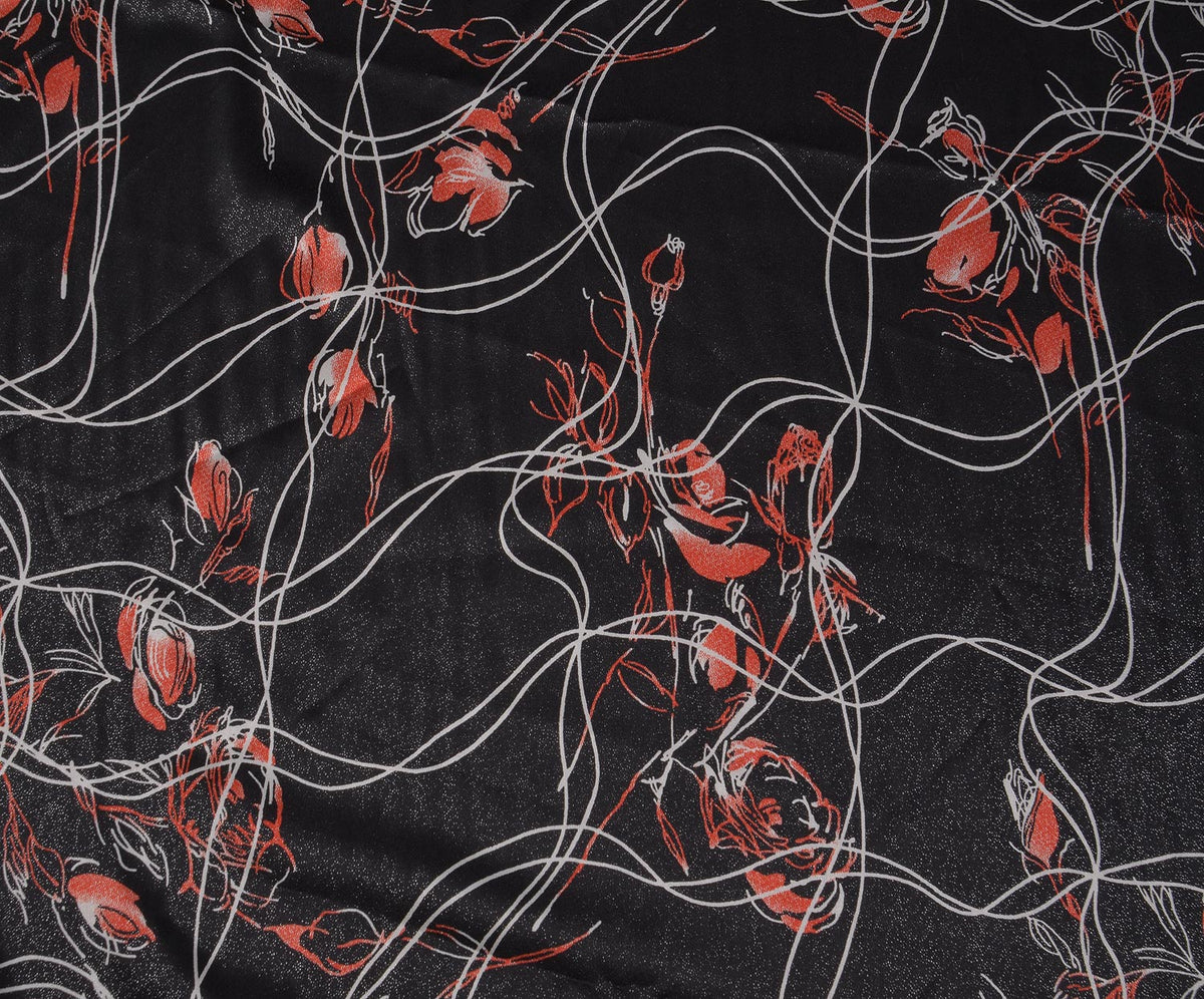STRETCH SATIN FABRIC - BLACK
