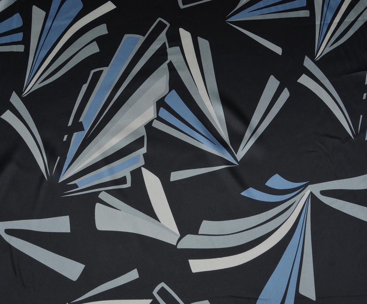 STRETCH SATIN FABRIC - BLACK