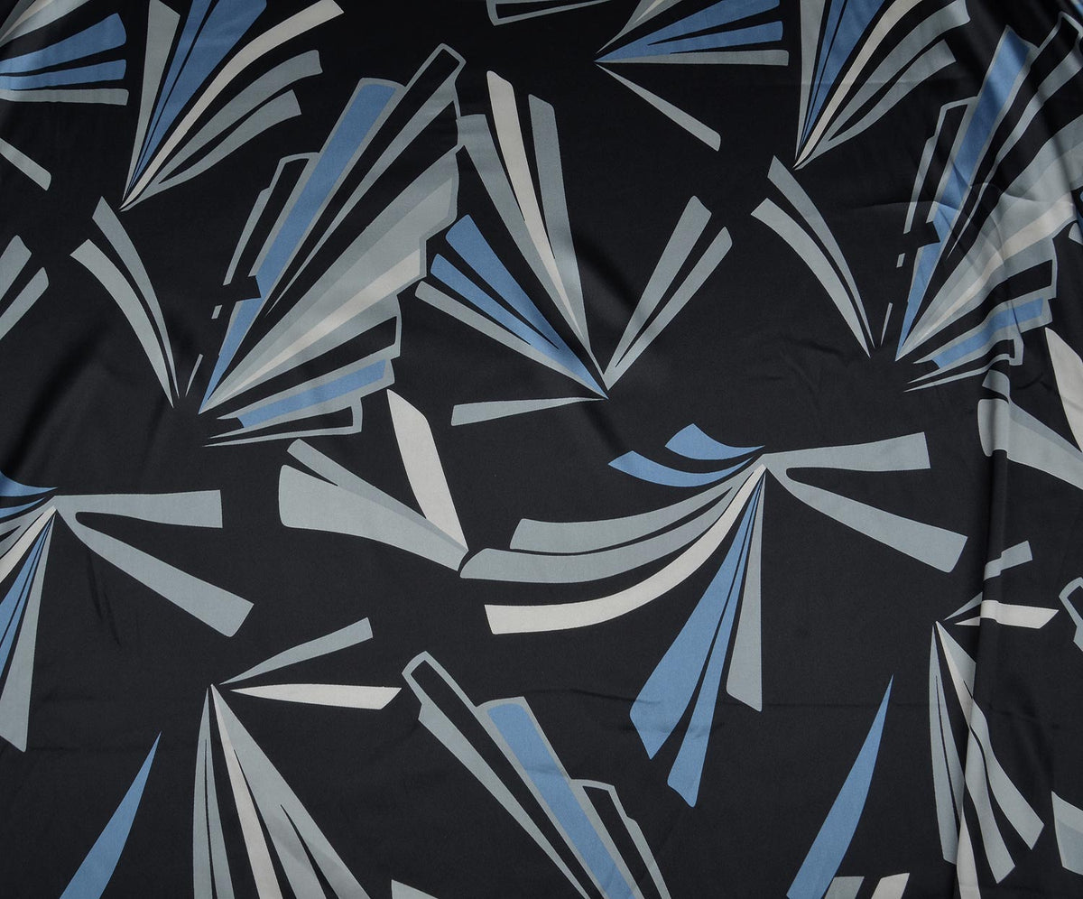 STRETCH SATIN FABRIC - BLACK