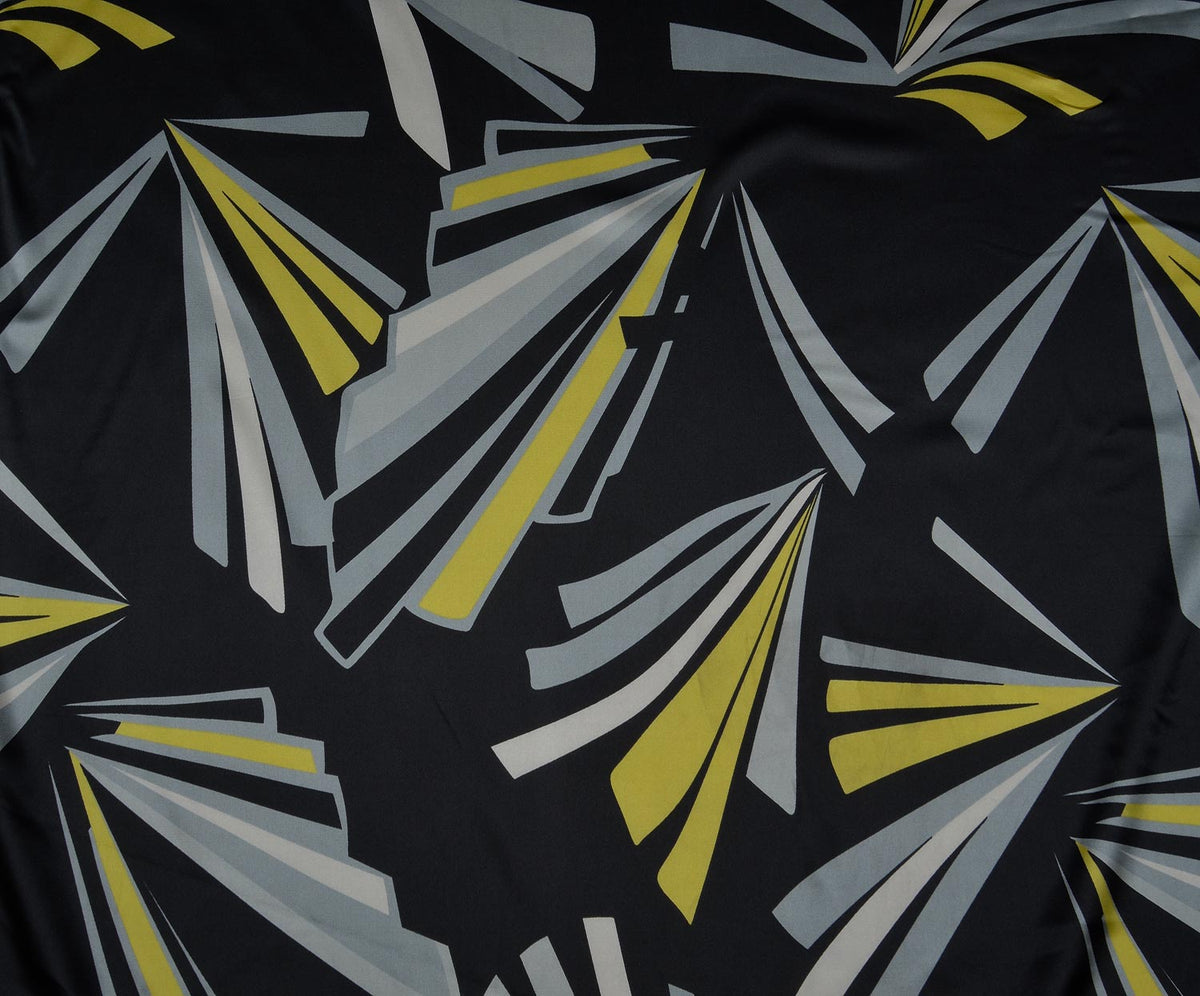 STRETCH SATIN FABRIC - BLACK