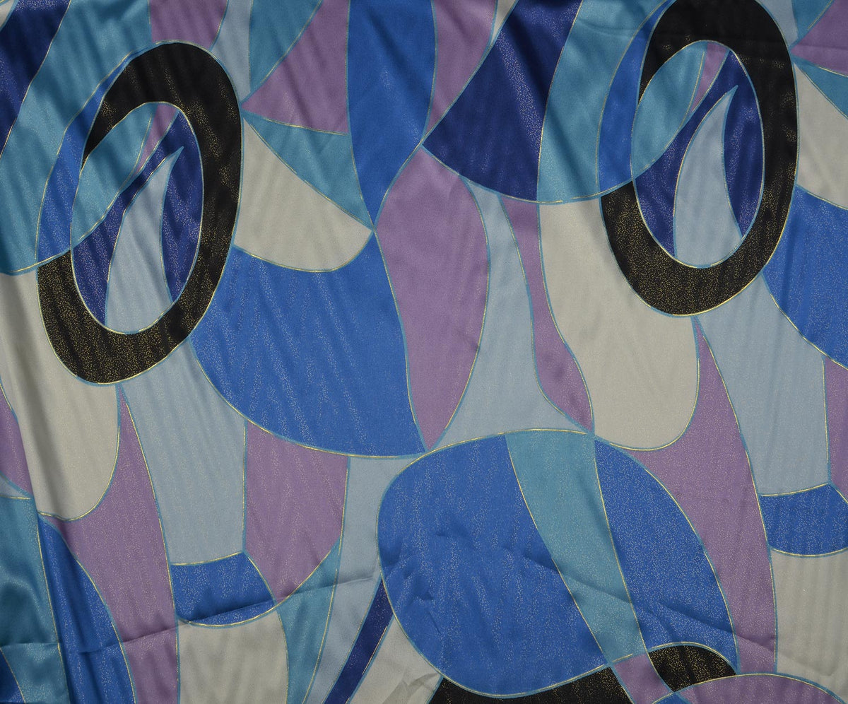 STRETCH SATIN FABRIC - BLUE