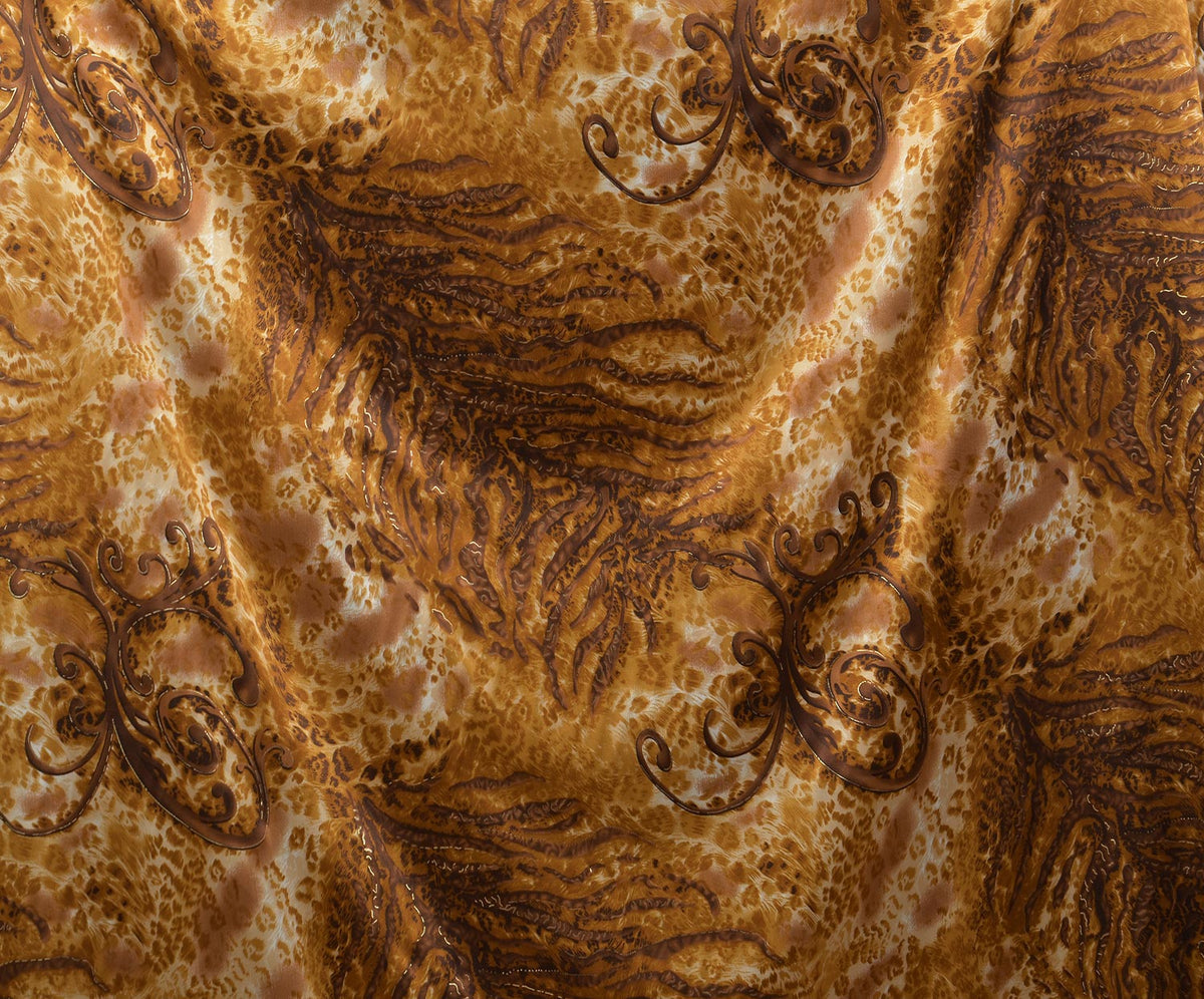 STRETCH SATIN FABRIC - CAMEL