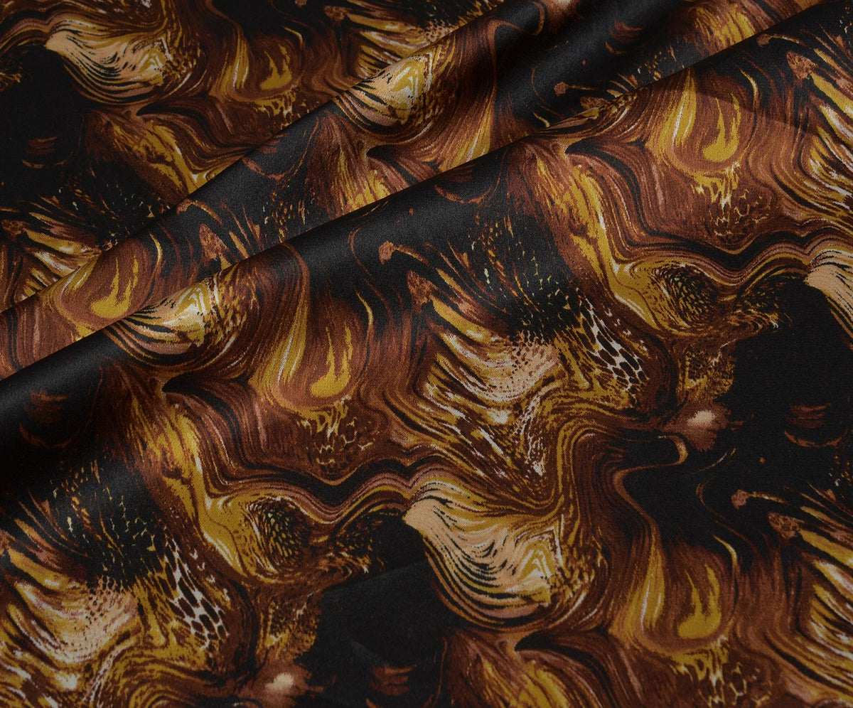 STRETCH SATIN FABRIC - CAMEL
