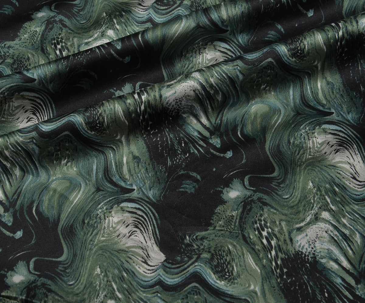 STRETCH SATIN FABRIC - GREEN