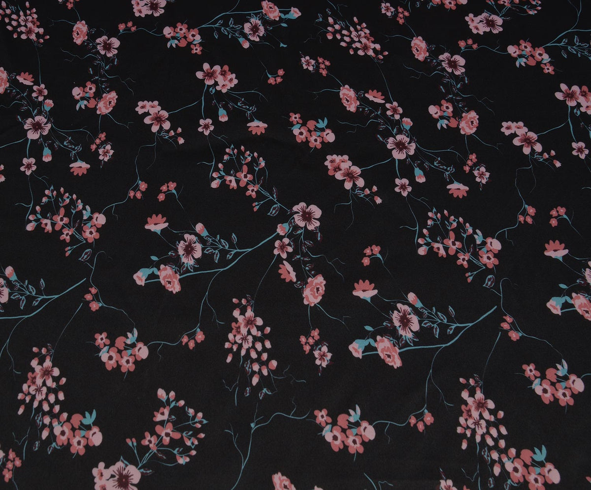 SATIN FABRIC - BLACK