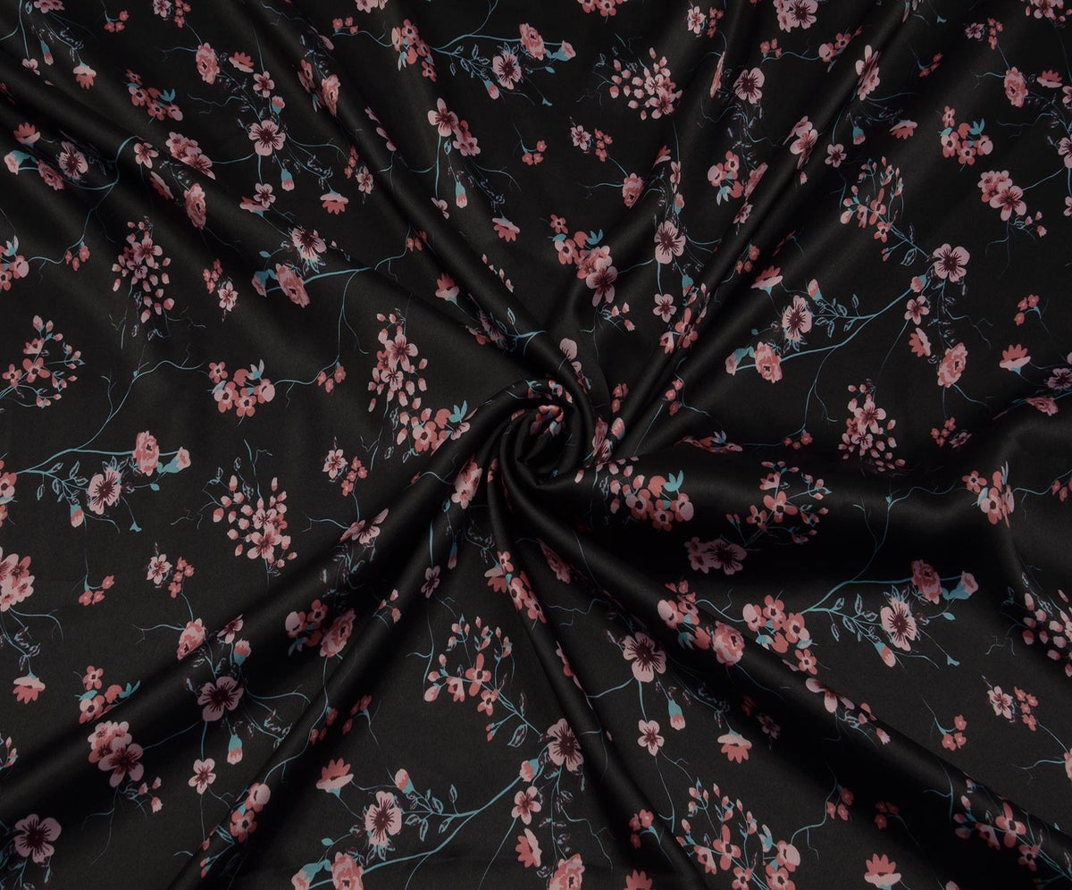 SATIN FABRIC - BLACK