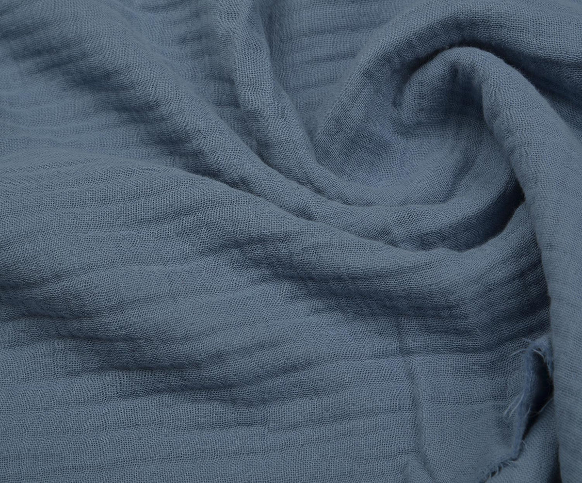 4-LAYER MUSLIN FABRIC - INDIGO
