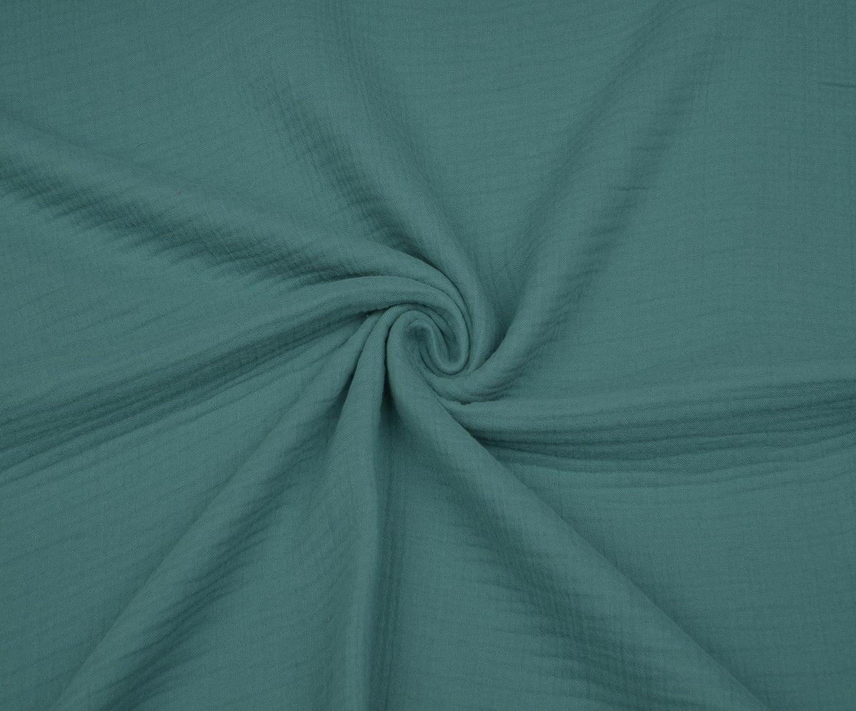 4-LAYER MUSLIN FABRIC - CYAN