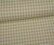 PLAID PATTERNED DUCK LINEN FABRIC - BEIGE