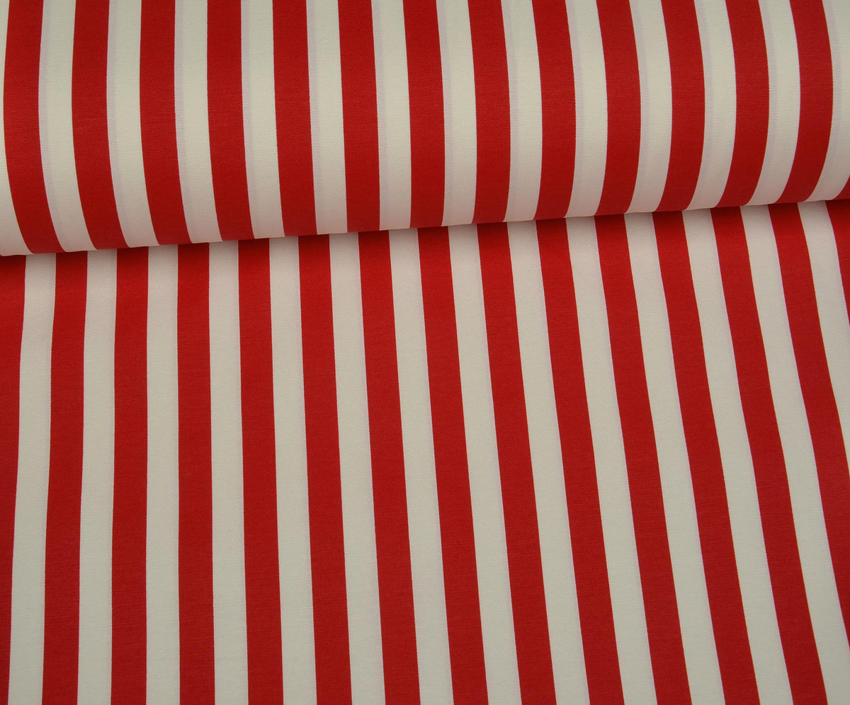 PREMIER STRIPES DUCK LINEN FABRIC - RED