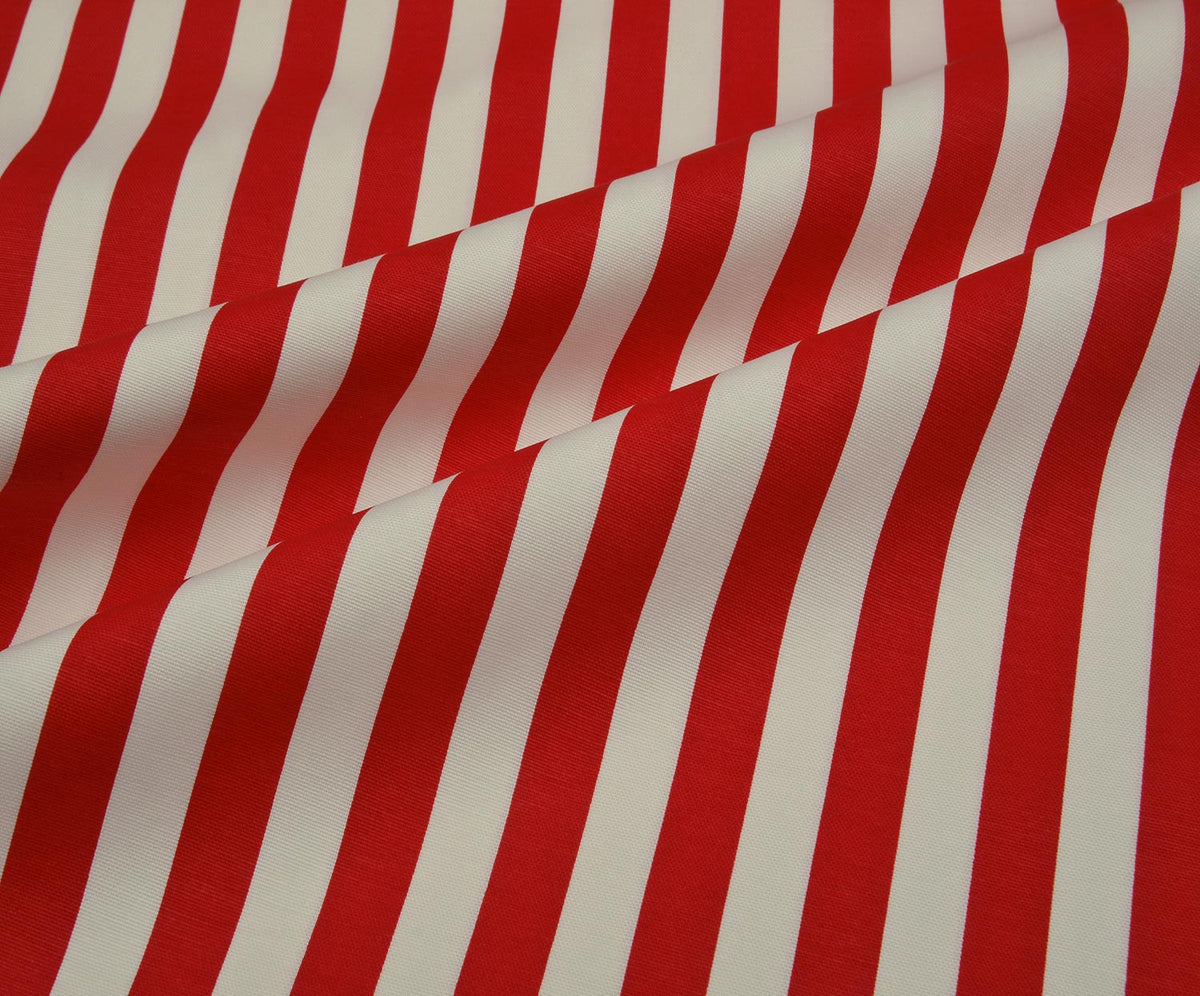 PREMIER STRIPES DUCK LINEN FABRIC - RED